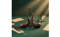 Distressed Finish Sea Mammal-Shaped Bookends Antique Style Sea Mammal Bookends Dark Brown Book Support Matching Pair