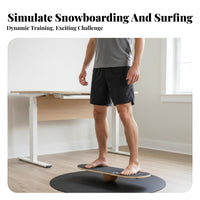 Balance Board Anti-Slip Surface Rotating Wobble Board Sturdy Construction 360 Degree Balance for Snowboarders, Office Workers, Home Gym