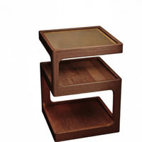 Space-Saving Bedside Storage Table Solid Wood Legs Number-Shaped Side Table Creative Design Nightstand Rounded Corners for Apartment Dwellers, Homeowners, Students, Bedroom, Small Areas, Corner Nook, Living Room
