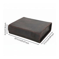Glasses Case Brown Leather Eyeglass Case Compact Eyewear Storage