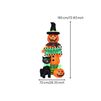 Outdoor Inflatable Pumpkin with Witch Hat Standing Display Brightly Colored Lawn Ornament Tall for Yard, Porch