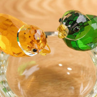 Bird Figurine with Nest Clear Bird Figurine Tabletop Crystal Birds for Collectors, Desk, Office