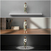 1/18 Miniature Figurine with Handbag Detailed Painted Miniature Person Authentic-Looking Figure with Handbag for Diorama Builders, Collectors