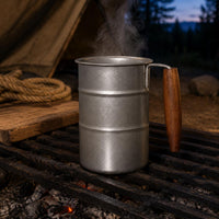 Wood Handle Mug Retro Style Camping Cup Lightweight Wood Handle Cup