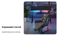 Lumbar cushion Reclining Office Chair with Footrest Highspinal Ergonomic Recliner with Footrest Adjustable Headrest Seating Furniture Safety approved for video game enthusiasts, Students, distant Workers, Studying, Study Room, Bedroom, resting