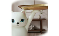 Cat Statue Storage Tray Creative Gift Cat Figurine Storage Tray Creature Statue Sundries Dish Multipurpose for Bedroom
