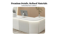 Modern Reception Desk Sturdy Construction Retail Front Desk Ample Storage Modern Checkout Counter for Receptionists, Business Owners