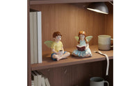 2 Pieces Literary Fairy Children Statues Glow in the Dark Miniature Figurine for Terrarium