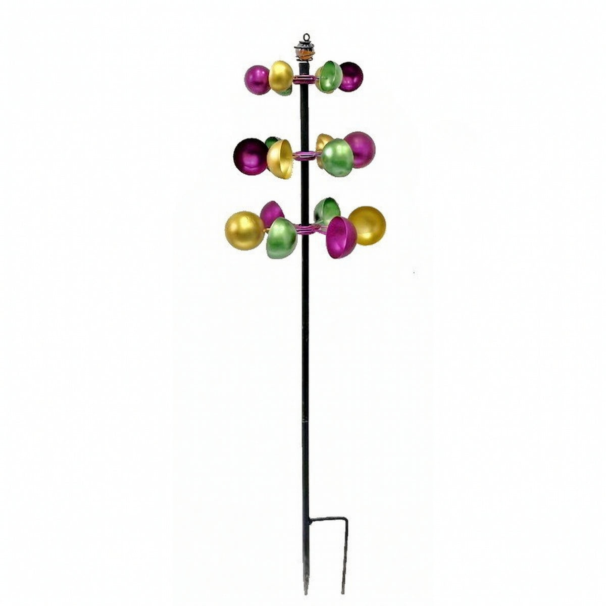 Colorful Three-Tier Wind Rotator Outdoor Garden Rotator with Stake Decorative Kinetic Sculpture Sturdy for Homeowners