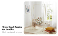 Indoor & Outdoor Use Freestanding Basket Swing Comfortable Freestanding Swing Chair Sturdy and Long-Lasting Hanging Seat Stable Base for Children, Adults, Homeowners