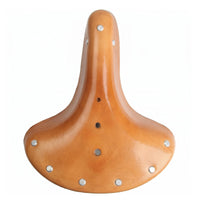 Metal Springs Vintage Leather Bike Saddle Orange Finish Sprung Cycle Saddle Raised Tapered Nose Retro Cycle Seat Shock Absorption
