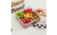 Lightweight Divided Storage Box with Lid Travel-Friendly Compartment Organizer with Handle Reusable Snack Container with Handle Multi-Purpose for Pantry, Refrigerator, Countertop