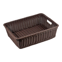 Slanted Rattan-Look Woven Fruit Basket and Storage Bin