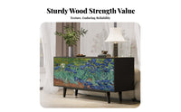 2-Door graphic panel Cabinet Modern Minimalist design Sideboard Multifunctional Storage Furniture for homeowners, Renters, Entryway, Living Room, Hallway