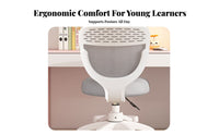 Height Adjustable Rolling Student Chair Ergonomic Design Armless Roller Seat Thick Cushion children's Furniture 360-Degree Swivel for Students, Parents, Homework, Study Room, Bedroom, School Dorm