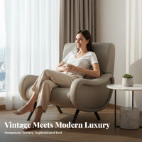 mid-century-inspiredera Modern Design Upholstered Single Sofa Soft Upholstery Oversized Comfy Armchair Minimalist Aesthetic Lounge Chair firm-density Foam for Interior Designers, Apartment Dwellers, Hotel Lobby, Reception Area, Living Room, study nook