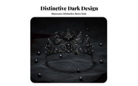 Celestial Moon Astral Tiara Sparkling Rhinestones Celestial Wedding Crown Black Curved Moon Crown Vintage Inspired for Weddings