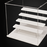 Acrylic Display Cabinets, Clear Model Display Case with Lid & Internal Shelves, Dustproof Collectible Display Case for Figurines, 31.5cm