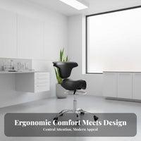 Ergonomic Design Saddle Chair Adjustable Height Wheeled Saddle Stool 360° Swivel Professional Seating Rolling Casters for Beauticians, Medical Professionals Artists, Medical Facility, Salon, Studio, Workshop