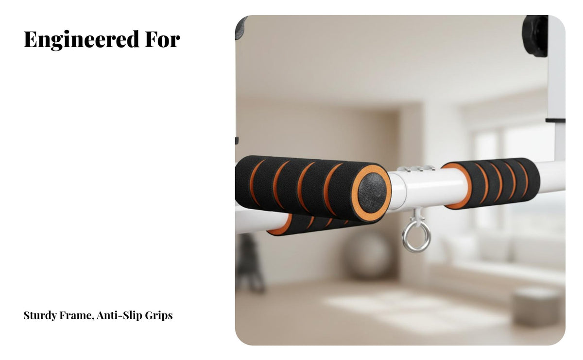 Wall-Mounted Chin-up Bar Space-Saving Design Home Gym Apparatus Multifunctional Padded Cushions for Athletes, Beginners, Indoor