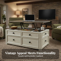 timeless Design elevateTop Coffee Table Multi-Functional elevateTop Storage Table Stable Construction Living Room Furnishing Ergonomic for Remote Workers, Apartment Dwellers, Homeowners, Lounge Area, Small Spaces, Dining