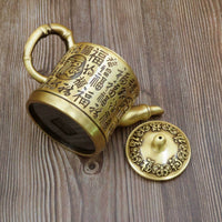 Brass Teapot Ornament Teapot Ornament Stable Tabletop Display for Tea Lovers, Collectors, Bookshelf