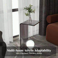 Transparent Look C-Shaped Side Table Minimalist aesthetic Home Furnishing Space-Saving Sofa Stand multi-functional Use for Apartment Dwellers, Design aficionados, Living Room, Bedroom, Small Spaces, Balcony