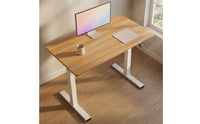 Height-Adjustable Desk White Frame Electric Standing Desk Wide Flat Feet
