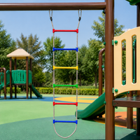 Escape Ladder Rope Ladder for High Floors Nylon Multicolor Rope Ladder Suspended with Carabiner for Ages 3-14