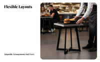 Square Table with 4 Chairs Complete Set Commercial Furniture sturdy Construction Dining Group for Cafe Proprietors, Homeowners, Milk Tea Shops, Cafes