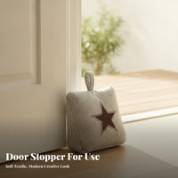 Stitched Carry Loop Herringbone Door Stop Anti-Collision Weighted Textile Door Stopper for Floor