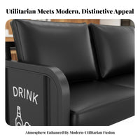 Retro & Design Tufted Iron Frame Loveseat Comfortable Cushions Booth Seating utilitarian Sofa for Restaurant Owners, Interior Designers, Cafe, Bar, Lounge Area, Waiting Room