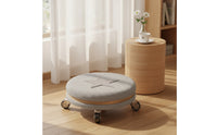 Rolling Stool with Fleece Cover Washable Seat Cushioned for Dressing Room