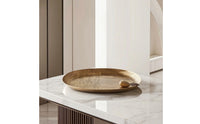 Elliptical Tray Flat Tray with Gold Finish for Coffee Table