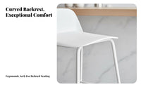 Modern Design Minimalist Bar Stool Sturdy and Long-Lasting Counter Chair High Load-Bearing Capacity Seating Furniture Ergonomic Seat for Cafe Owners, Homeowners, Adults, Reception Desk, Restaurant, Kitchen Island, Dining Room