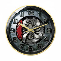 Silent Movement Car Wheel Hub Clock 3D Design Brake Disc Wall Clock Unique Gift Home Decor for Men, Auto Repair Shop, Garage, Man Cave, Living Room