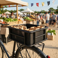 Rear Bike Basket with Liner Heavy Duty Rear Cycle Basket with Liner Deep for Commuters
