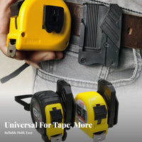 Black Plastic Tape Measure Safety Buckle Screw-Fastened Tape Measure Holder Clip Ribbed Side Panel Safety Buckle Clip Mounting Plate