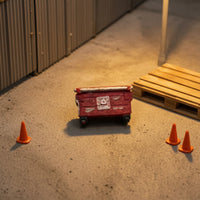 1/64 Miniature Trash Can Realistic Model Waste Bin with Wheels Small Diorama Accessory for Dioramas