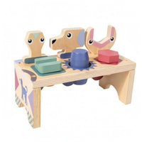 Wooden Pounding Bench Solid Construction Sorting Bench Develops Fine Motor Skills Wooden Learning Toy for Young Children