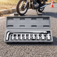 Organized Socket Wrench Kit Portable Ratchet and Socket Set Heavy Duty Ratchet Set Long-Lasting for Mechanics, Auto Repair, Garage