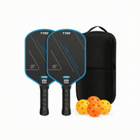2 Pieces Carbon Fiber Pickleball Paddles Complete Pickleball Set with Bag Racket Textured Sporting Goods Anti-Slip