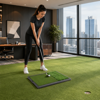 Golf mat with swing path display, non-slip rubber base, golf practice mat for garden & home, golf simulator mat for technique practice