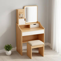 Makeup Table with Storage Shelves Modern Minimalist Style Small Dressing Table Set for Women