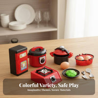 Plastic Toy Birthday Cake Set Bright and Vivid Colors Pretend Kitchen Toy Set 3C Certified for Children, Boys, Playroom, Daycare, Home