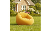 Flocked Inflatable Bean Bag Chair Portable Inflatable Beanbag Quick Setup Inflate Chair Comfortable for Dorm Room