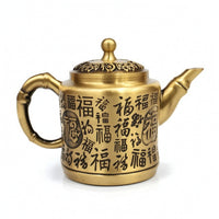 Brass Teapot Ornament Teapot Ornament Stable Tabletop Display for Tea Lovers, Collectors, Bookshelf