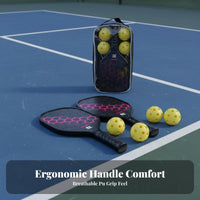 Fiberglass Pickleball Rackets Balanced Power and Control Fiberglass Pickleball Racket Enlarged Sweet Area Anti-Slip for Backyard