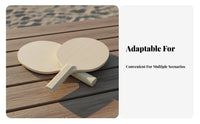 Wooden Paddleball Racket Indoor Outdoor Use Unpainted Wood Paddle Thickened Design Wooden Beach Paddle Set for Students, Beginners, Backyard, Park