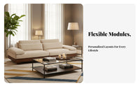 L-Shaped Chaise Sectional Italian-Inspired design configurable Upholstered Sofa Understated Luxury Living Room Seating for Homeowners, Families, Hotel Lobby